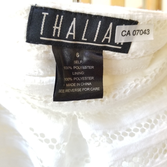 THALIAN White Ribbon Lace Box-Pleat A-line skirt Size 6 - Picture 6 of 8